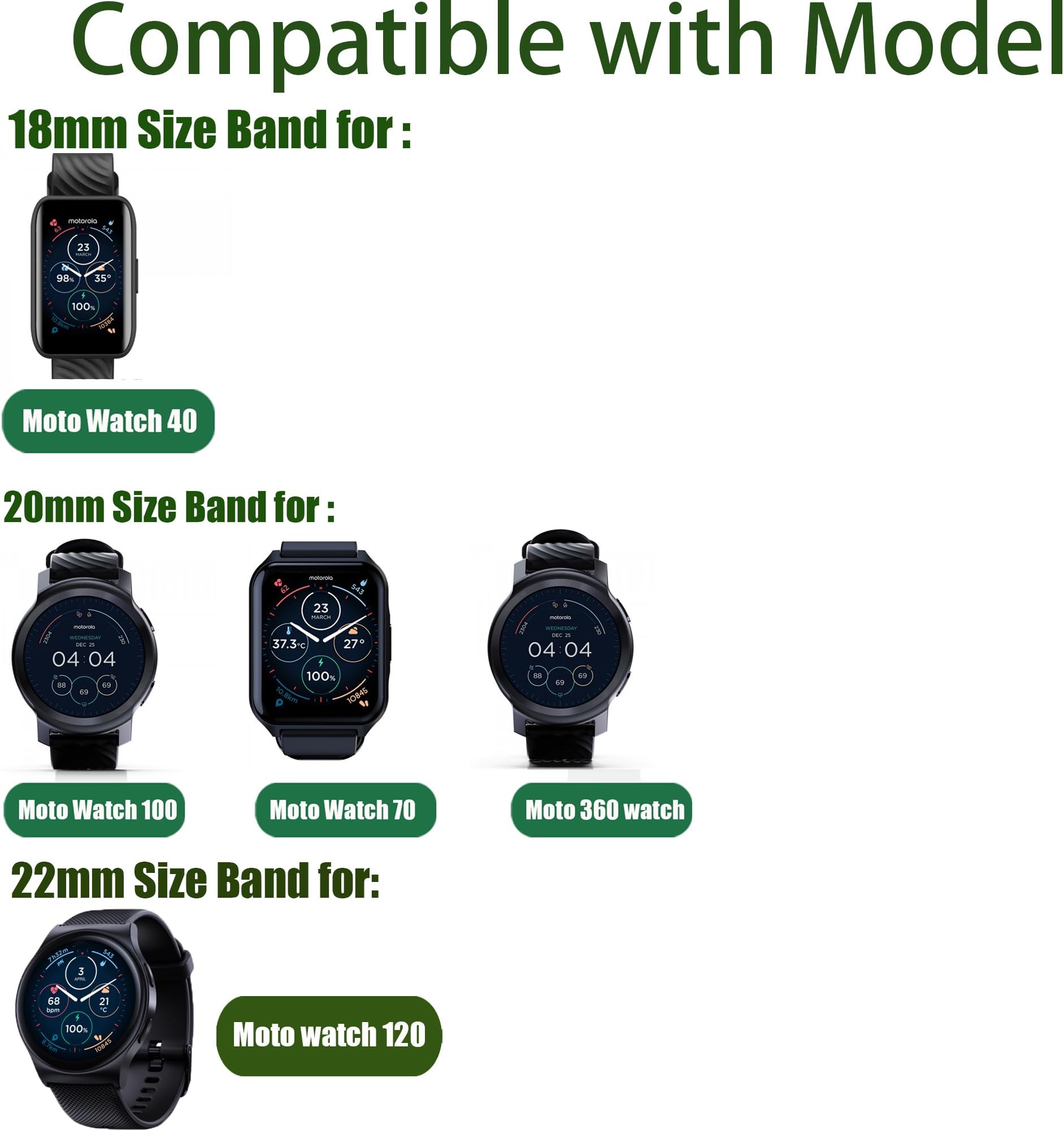 Ремешок из нержавеющей стали д – обзор и цена Motorola Smartwatch Accessories